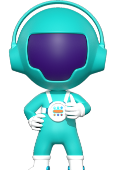 Cyan mathstronaut character