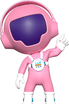 Pink mathstronaut character